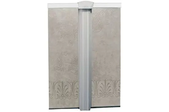 Vertical pool filter system with decorative panel covers for above-ground and in-ground pools