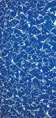 Bright blue pool water surface with white ripple patterns and reflections
