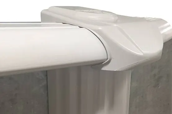 White pool coping and edge trim for above-ground swimming pools