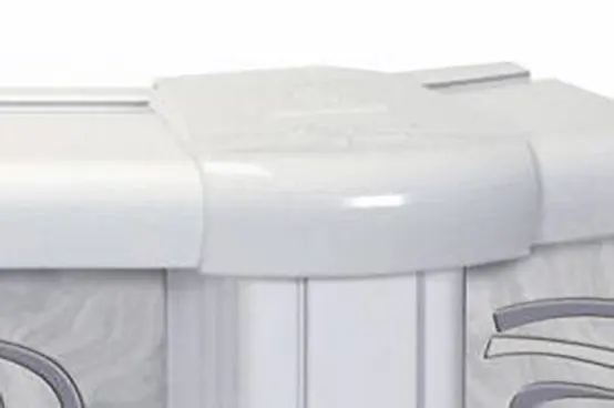 White pool filter housing system component for above-ground and in-ground pool maintenance