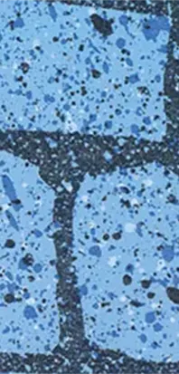 Close-up of textured blue pool surface with scattered dark spots and debris