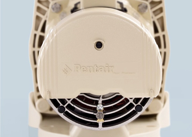 Pentair pool pump motor housing with intake valve for swimming pool maintenance equipment
