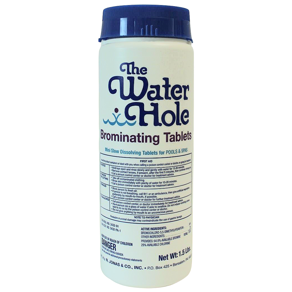 The Water Hole brominating tablets for pool and spa maintenance products