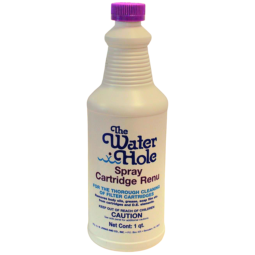 The Water Hole spray cartridge renu pool maintenance product for filter cleaning