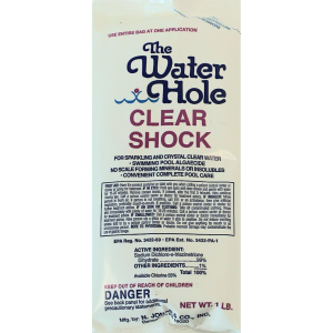 The Water Hole Clear Shock pool maintenance product for sparkling crystal clear swimming pool water