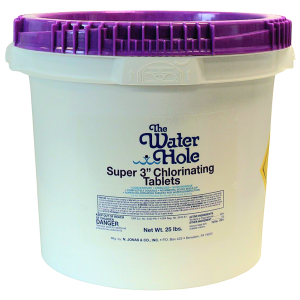 The Water Hole Super 3" Chlorinating Tablets for pool maintenance and water disinfection